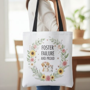 Foster Failure Tote Bag - Floral Wreath Pet Design