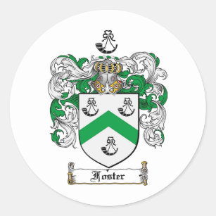 FOSTER FAMILY CREST -  FOSTER COAT OF ARMS CLASSIC ROUND STICKER
