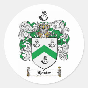 FOSTER FAMILY CREST -  FOSTER COAT OF ARMS CLASSIC ROUND STICKER
