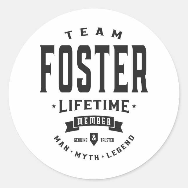 Foster Lifetime Member Personalised Name Foster Classic Round Sticker (Front)