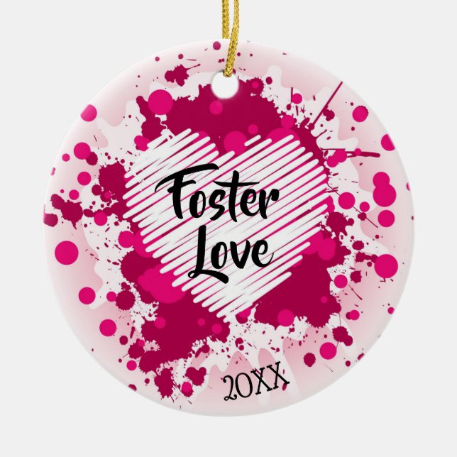 Foster Love - Foster Care Adoption Gifts Ceramic Tree Decoration (Front)