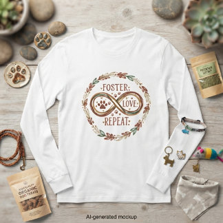 Foster Love Repeat Infinity Wreath Dog Mum T-Shirt