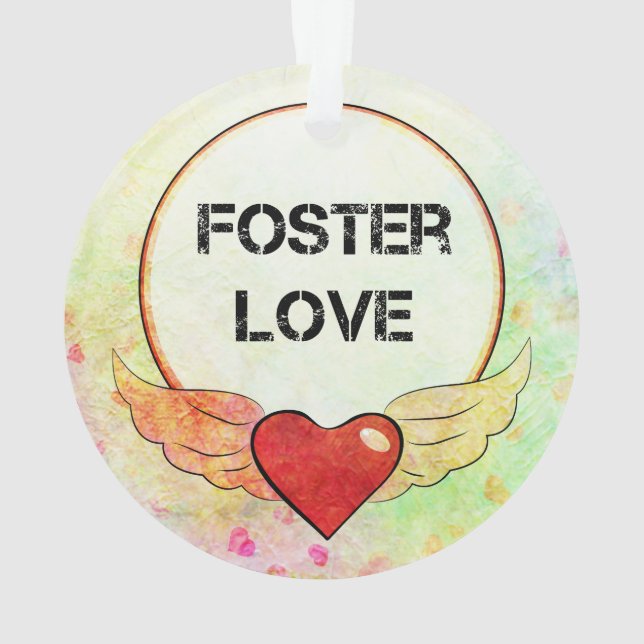 Foster Love Watercolor Heart Ornament (Back)