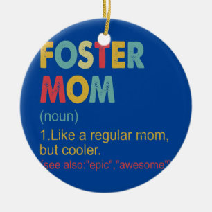 Foster Mum Definition Vintage Funny Foster Mum Ceramic Tree Decoration