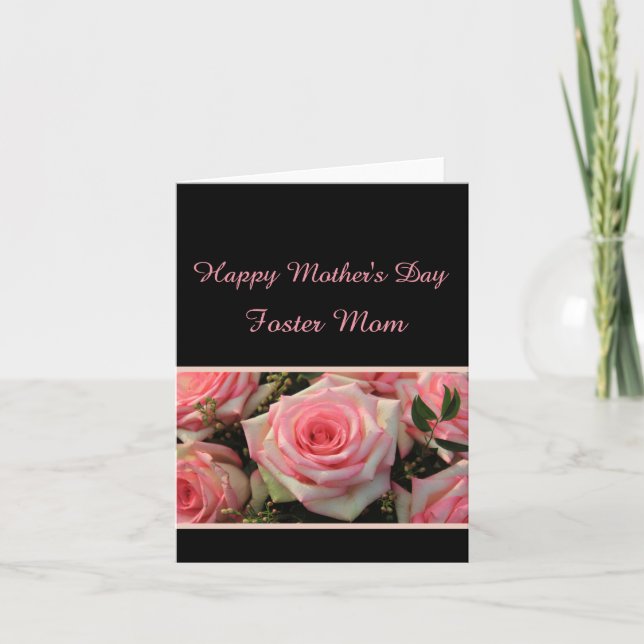 Foster Mum  Happy Mother's Day rose card (Front)