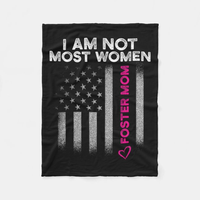 Foster Parent Mom Most Women Foster Care  Fleece Blanket (Front)