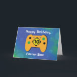 Foster Son 10 Year Old Birthday Gamer Controller Card<br><div class="desc">This fun card comes with a customisation option on the front making it possible for you to use this card not only for a foster son but for anyone related to you. If you need to send greetings to someone on his 10th birthday, then this is possibly one of your...</div>