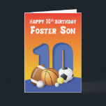Foster Son 10th Birthday Sports Balls Card<br><div class="desc">It’s time to throw a fun 10th birthday greeting for your beloved foster son. To di that you can give him this colourful card that has a collection of assorted sports ball on its front.</div>