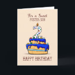 Foster Son 2nd Birthday, 2 on Sweet Blue Cake Card<br><div class="desc">It’s your foster son’s second birthday and it’s time to celebrate this day. By sending this card you can make your foster son’s sweet day much sweeter. The blue cake covered with colourful candies on the front he will surely love.</div>