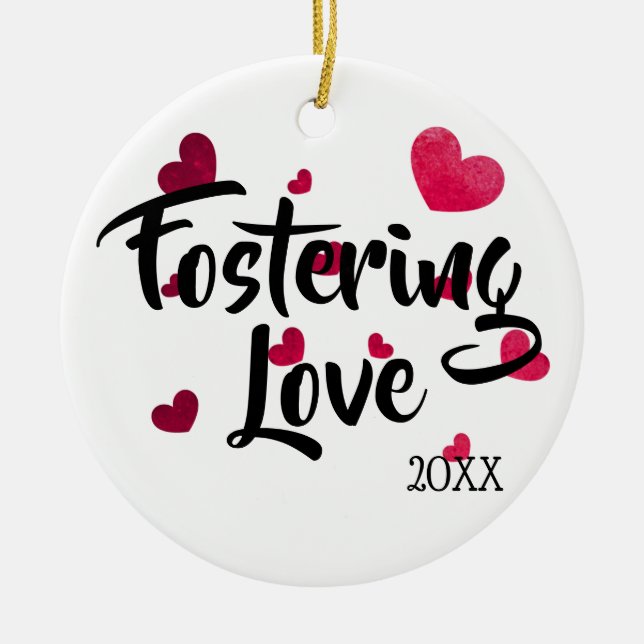Fostering Love - Foster Care Adoption Gifts Ceramic Tree Decoration (Front)