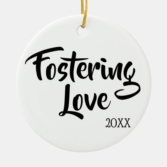 Fostering Love - Foster Care Adoption Gifts Ceramic Tree Decoration (Front)