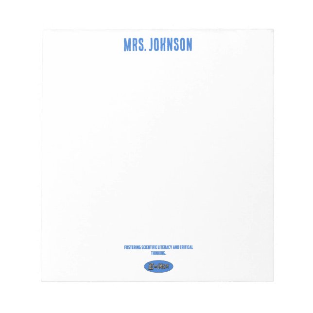 Fostering Scientific Literacy & Critical Thinking Notepad (Front)