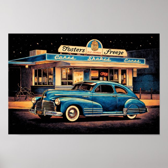 Fosters Freeze and '47 Chevy Poster (Front)