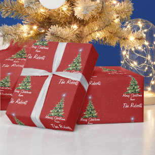 Foto de la familia Red Merry Christmas Wrapping Paper