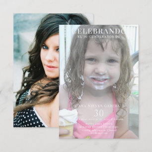 Foto doble femenina de cumpleaños 30 invitation
