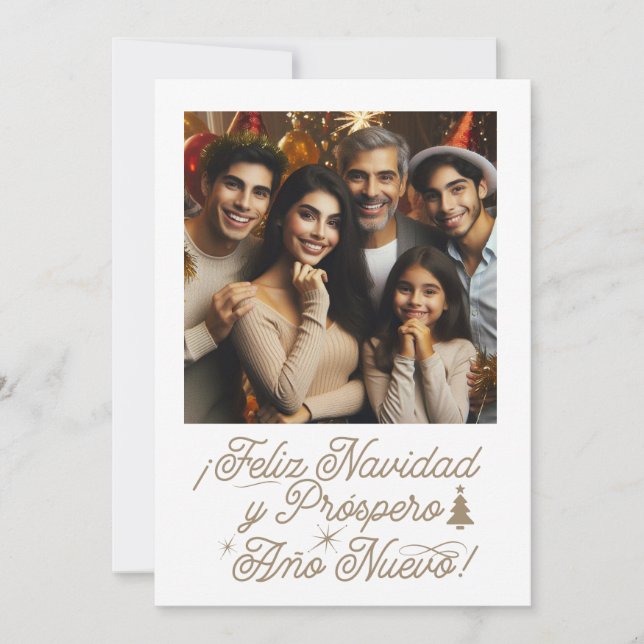 Foto Feliz Navidad & Próspero Año Nuevo  Invitation (Front)