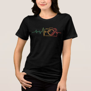 Foto Kamera Herz Linie Tri-Blend Shirt