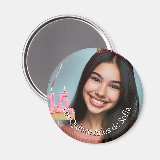 Foto Nombre Fiesta de Quince Años Magnet (Front/Back)
