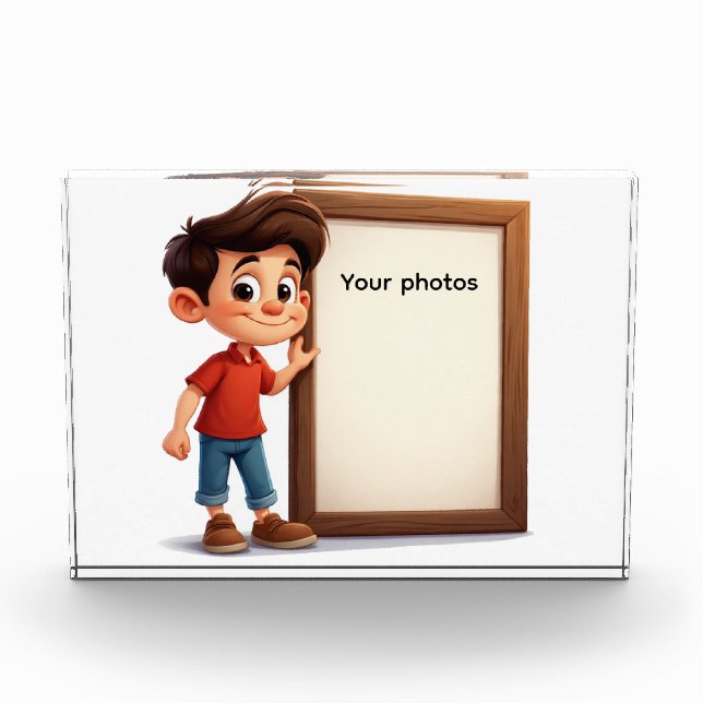 Fotoframe-Design mit Jungen – Heb deinen Moment ho Photo Block (Front)