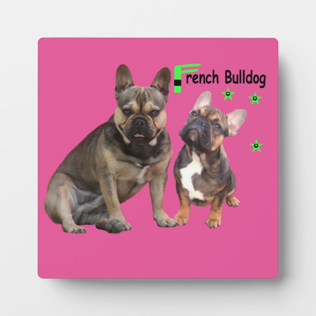 Fotoplatte französische Bulldoggen Plaque (Front)