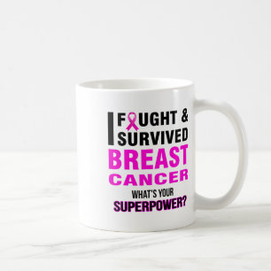 Fought And Survived Breast Cancer T Shirts Coffee Mug