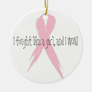 Fought like a girl ceramic tree decoration