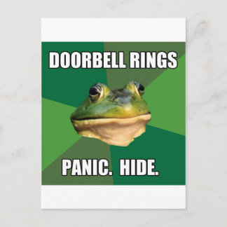Foul Bachelor Frog Doorbell Rings Postcard