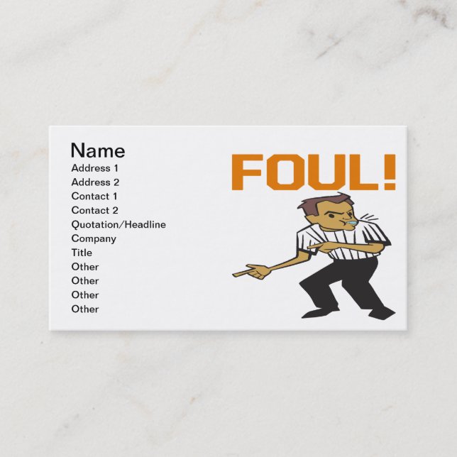 Foul Business Card (Front)