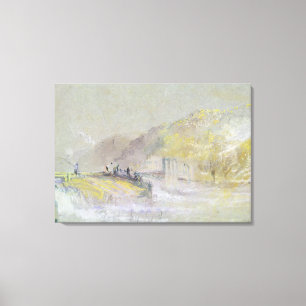 Foul by God: River Landscape with Anglers Fishing Canvas Print
