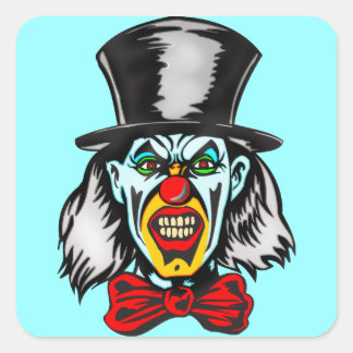 Foul Evil Clown Square Sticker