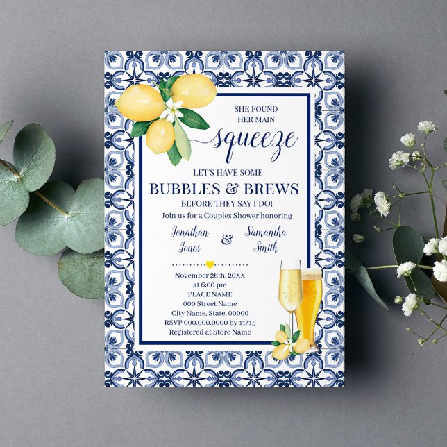 Found Her Main Squeeze Bubbles & Brews Invitation (Creator Uploaded)