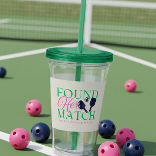 Found Her Match – Fun Pickleball-Inspired Bridal  Acrylic Tumbler