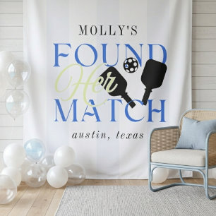 Found Her Match Pickleball Sporty Bachelorette Tapestry