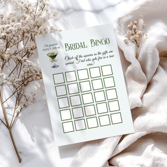 Found Her Perfect Matcha Bridal Shower Bingo Game (Creator Uploaded)