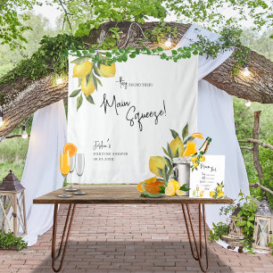 Found Main Squeeze Lemon Wedding Shower Backdrop Tapestry