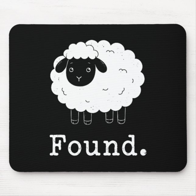 Found Minimalist Sheep Christian Psalm 23 Lamb Mouse Mat (Front)