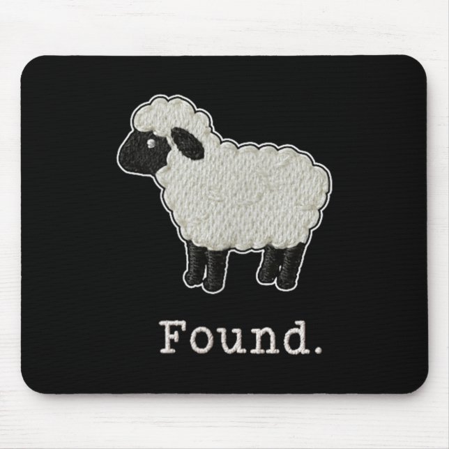 Found Minimalist Sheep Christian Psalm 23 Lamb Mouse Mat (Front)