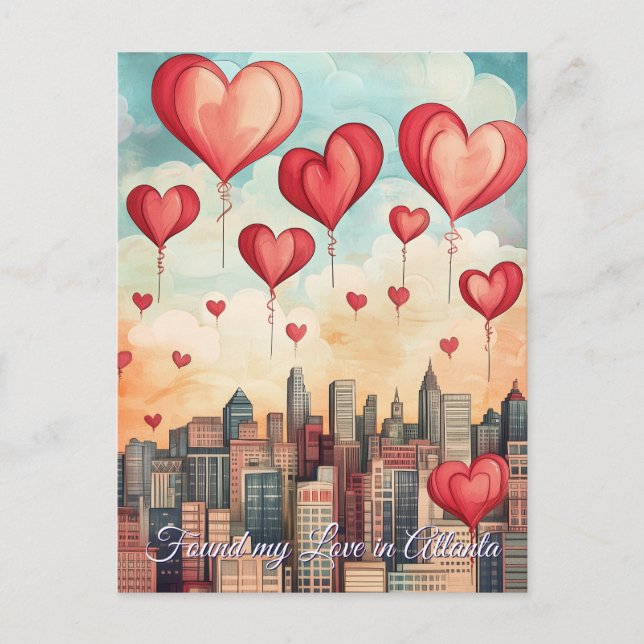 Found my Love in Atlanta USA Valentine's Day Postcard (Front)