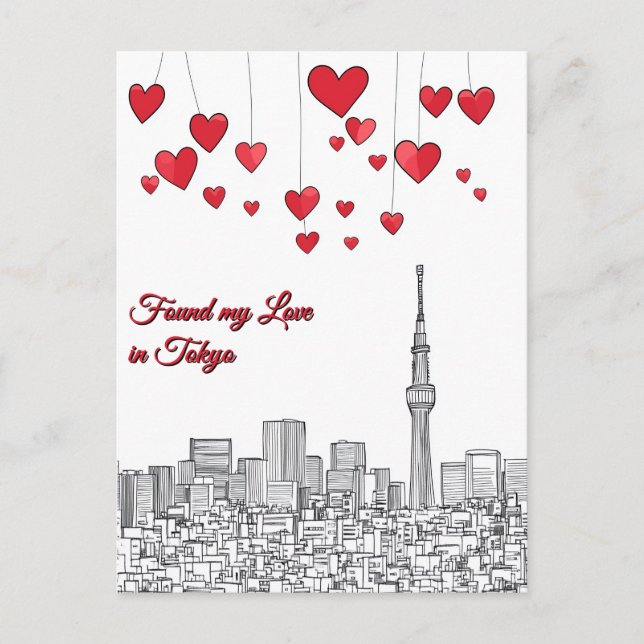 Found my Love in Tokyo Valentine's Day Postcard (Front)