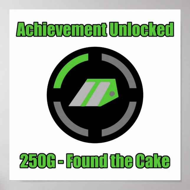 Found the Cake - Achievement Unlocked Poster (Front)