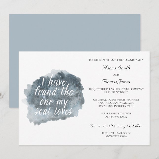Found the One My Soul Loves Bible Verse Wedding In Invitation (Front/Back)