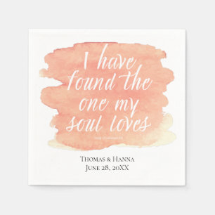 Found the One My Soul Loves Bible Verse Wedding Napkin