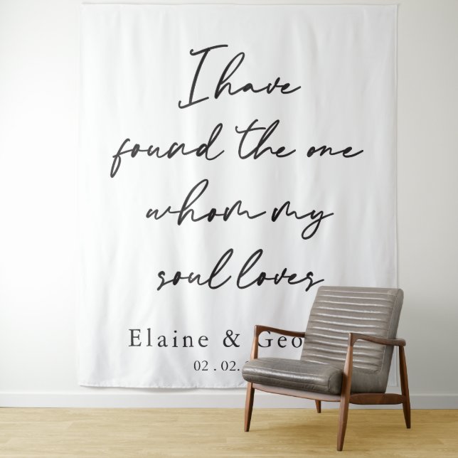 Found the One Wedding Photo Prop Backdrop Tapestry (In Situ)