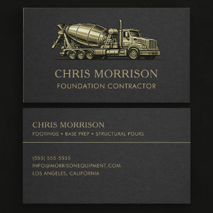 Foundation Contractor Concrete Services Business Card