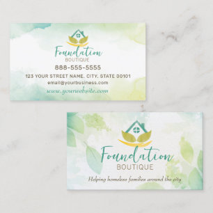 Foundation Organization Helping People and Homes Business Card