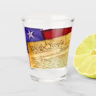 Founding‑Era Patriotic Script Shot Glass