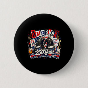 Founding Father Abe Lincoln Playing Guitar 250th 6 Cm Round Badge
