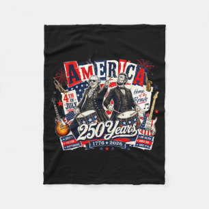 Founding Father Abe Lincoln Playing Guitar 250th Fleece Blanket