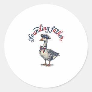 Founding Father Goose Vintage Patriotic Shirt Desi Classic Round Sticker
