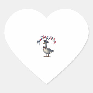 Founding Father Goose Vintage Patriotic Shirt Desi Heart Sticker